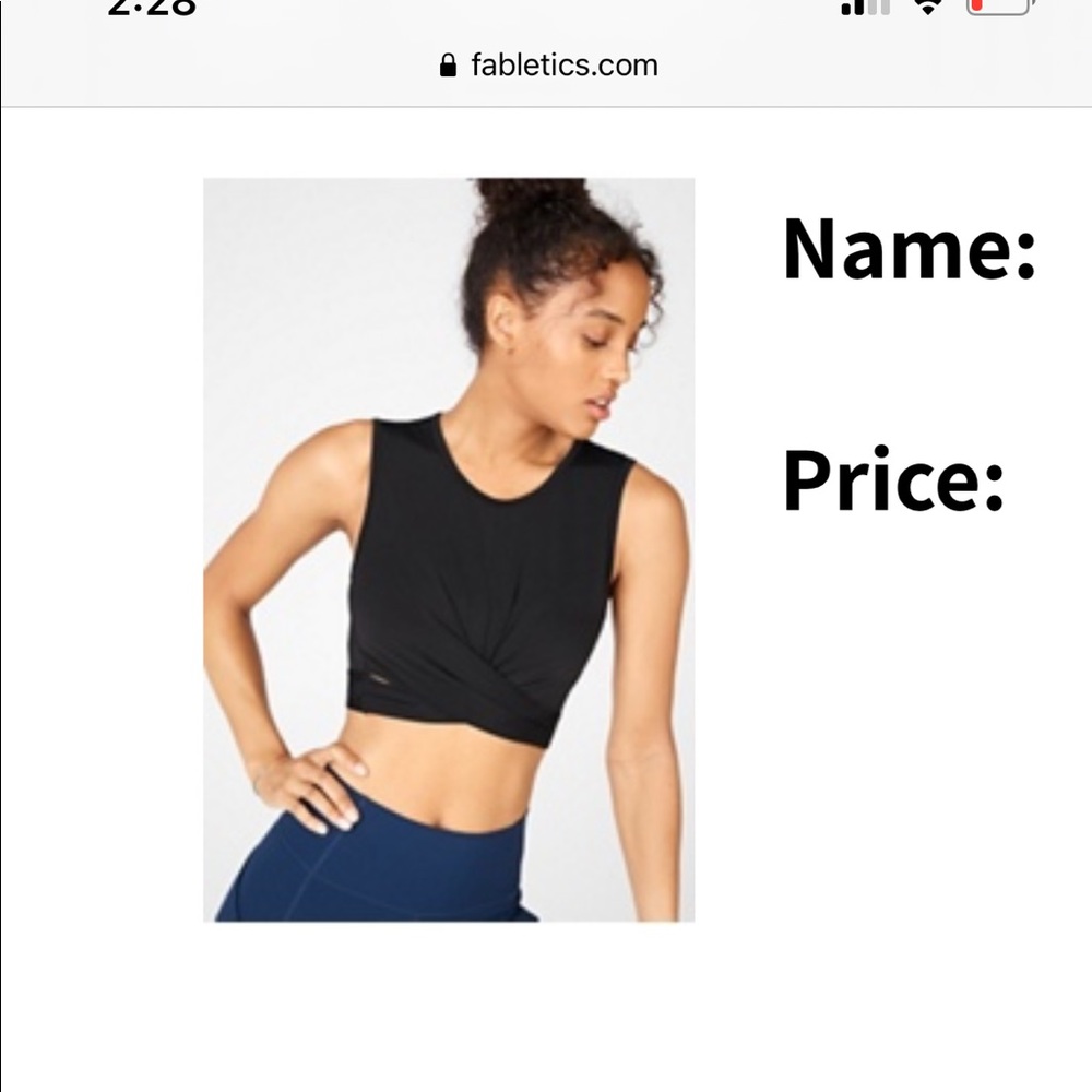 Twist tank crop top